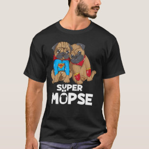 Camiseta Raça de Cachorro Pug Super Pug Frase Dono de Cacho