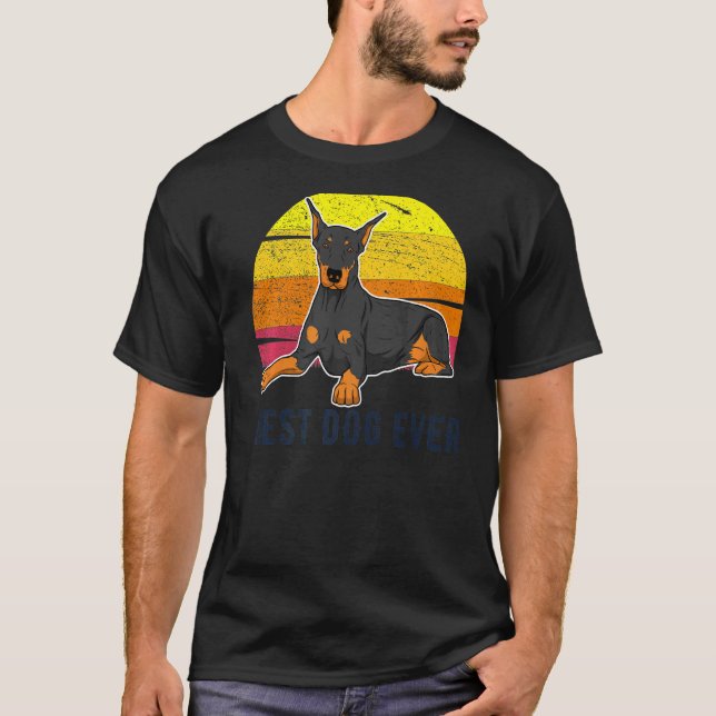Camiseta Raça de Cão Dobermann 108 (Frente)