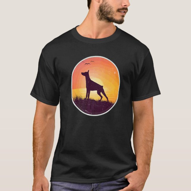 Camiseta Raça de Cão Dobermann 13 (Frente)