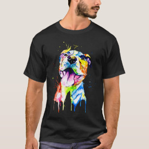 Camiseta Raça De Cão Engraçado Artístico Pitbull - Camisa-T