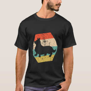 Camiseta Raça de Cão Pembroke Welsh Corgi Retro Envelhecido