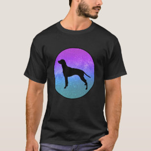 Camiseta Raça de Cão Silhueta de Cão Dálmata Espaço Galáxia