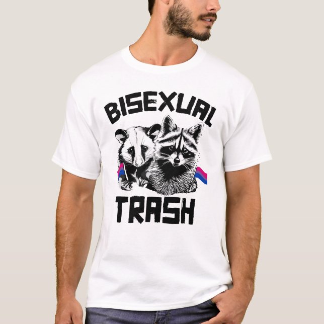 Camiseta Raça de lixo bissexual e Possum (Frente)