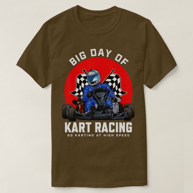 Camiseta Raça de Racetrack de Kart Racer Gokart (Frente do Design)