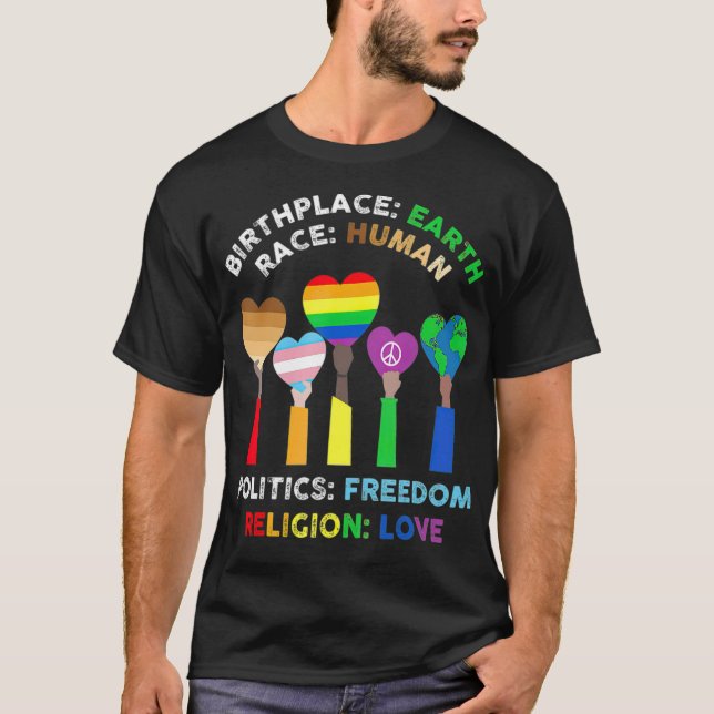 Camiseta Raça LGBT (origem humana LGBT) (Frente)