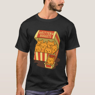 Camiseta Ração Para Gatos Engraçados Kitten Nuggets