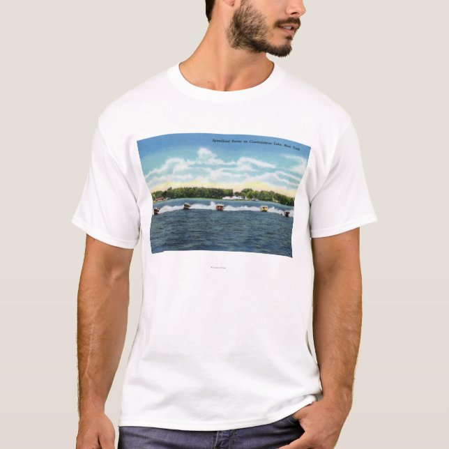 Camiseta Raças da lancha no lago (Frente)