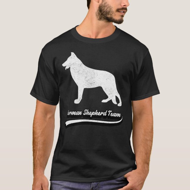 Camiseta Raças de cães da Equipe do German shepherd de Vint (Frente)