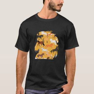 Camiseta Raças de Cavalos Cabeça de Cavalo Amarelo