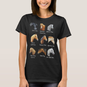Camiseta Raças de Cavalos Cavalgar equitação para meninas