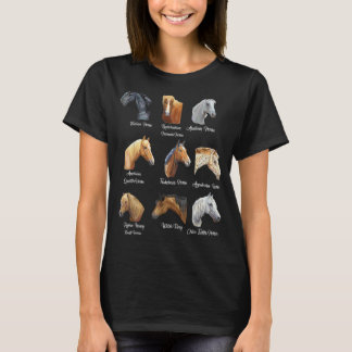 Camiseta Raças de Cavalos Cavalgar equitação para meninas