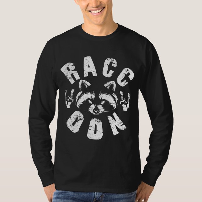 Camiseta Raccoon ama Rock Music e Rock Metal (Frente)