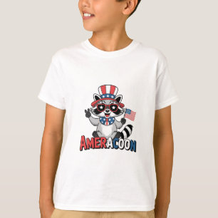 Camiseta Raccoon Americoon Patriótico 4º de julho América