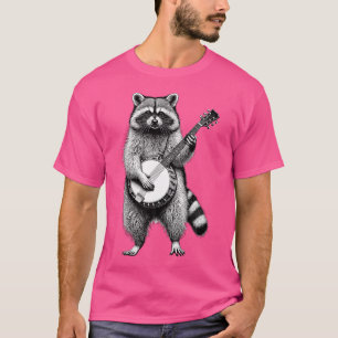 Camiseta Raccoon Banjo Bluegrass Marching Banda Musical Ins