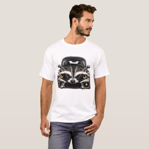 Camiseta Raccoon Black Classic Cruiser — Vista Frontal BV-B
