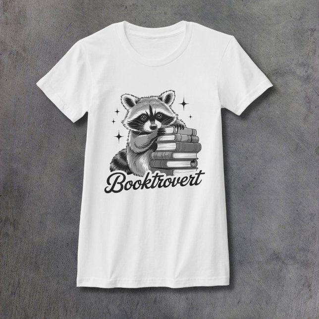 Camiseta Raccoon Booktrovert Women's Fitted (Criador carregado)