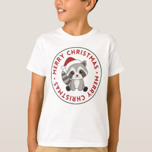 Camiseta Raccoon Christmas Snow Winter Raccoons