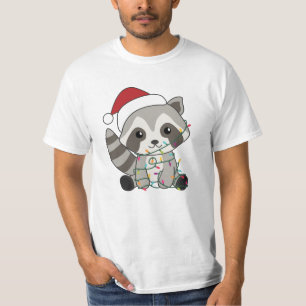 Camiseta Raccoon Christmas Snow Winter Raccoons