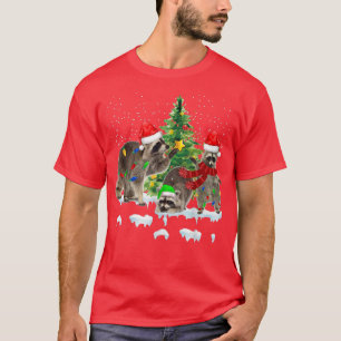 Camiseta Raccoon Christmas Tree Lights Pajama Racoon Lover 