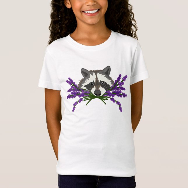 Camiseta Raccoon com lavanda. Raccoon Party (Frente)