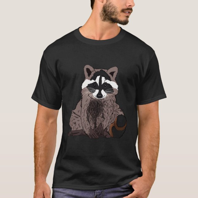 Camiseta Raccoon Com Rosto Engraçado Como Ursos Raccoons E (Frente)