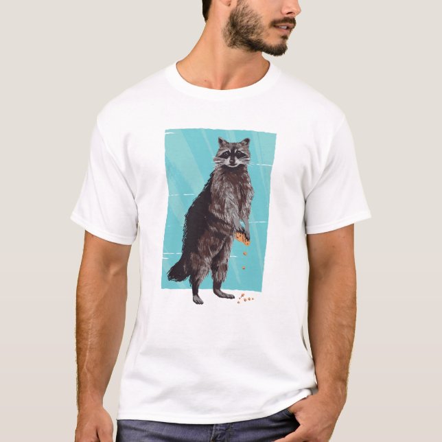 Camiseta Raccoon com um Biscoito (Frente)
