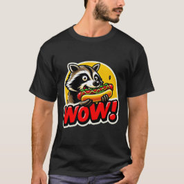 CAMISETA RACCOON COMENDO CACHORRO QUENTE 4