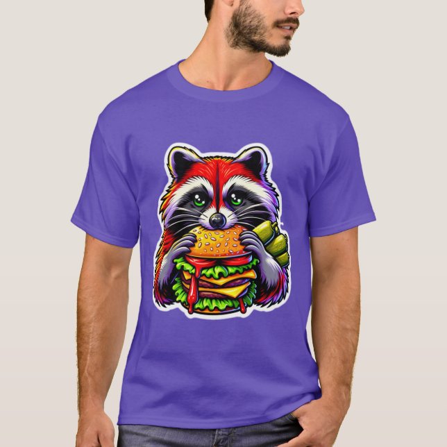 CAMISETA RACCOON COMENDO CHEESEBURGER 4 (Frente)