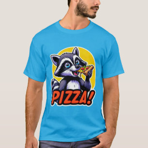 CAMISETA RACCOON COMENDO PIZZA