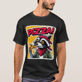 CAMISETA RACCOON COMENDO PIZZA 8