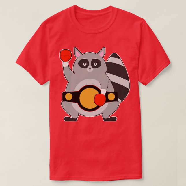 Camiseta Raccoon como campeão de boxe com Belt (Frente do Design)