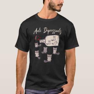 Camiseta Raccoon Contra Depressivos Bonitos