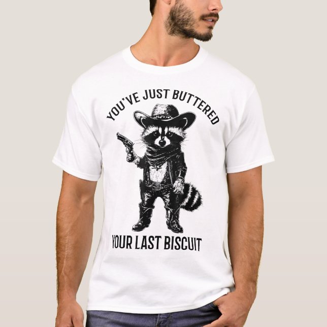Camiseta Raccoon Cowboy Que Acabou De Morder (Frente)