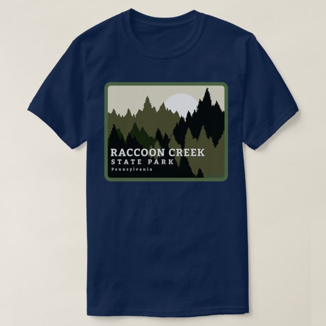 Camiseta Raccoon Creek State Park Pensilvânia Forest Sunri (Frente do Design)