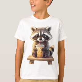 Camiseta Raccoon Drinking Iced Coffee
