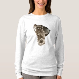 Camiseta Raccoon e flores silvestres com mariposa