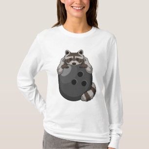 Camiseta Raccoon em Boliches com Bola de boliche