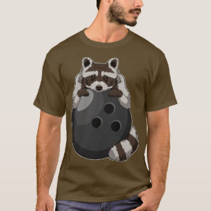 Camiseta Raccoon em Boliches com Bola de boliche