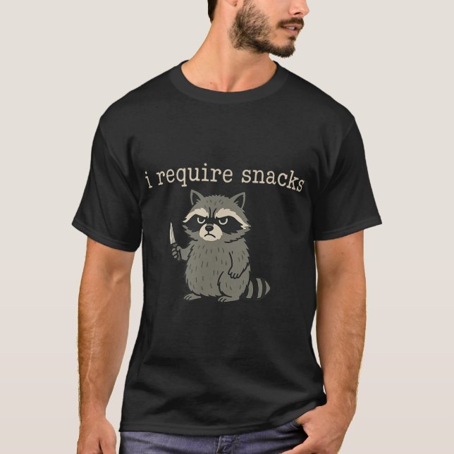 Camiseta Raccoon I Require Snacks  (Frente)