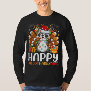 Camiseta Raccoon Lover Halloween Natal Feliz HalloGraças