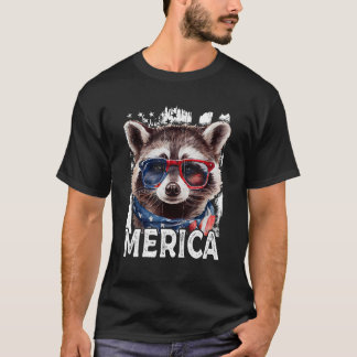 Camiseta Raccoon Merica 4 De Julho