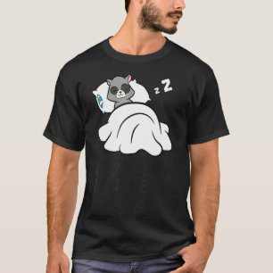 Camiseta Raccoon preguiçoso Tardy Mais Tarde Do Que Nunca R
