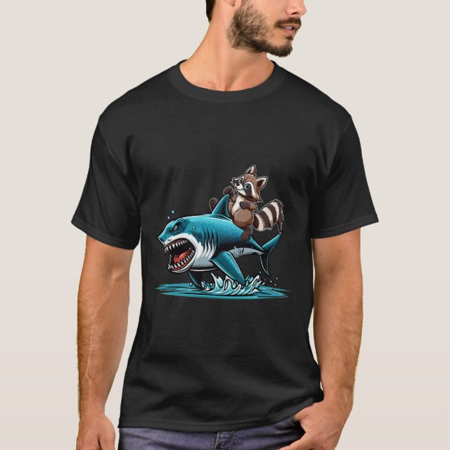 Camiseta Raccoon Riding Sharon Costume Sea Amantes de os an (Frente)