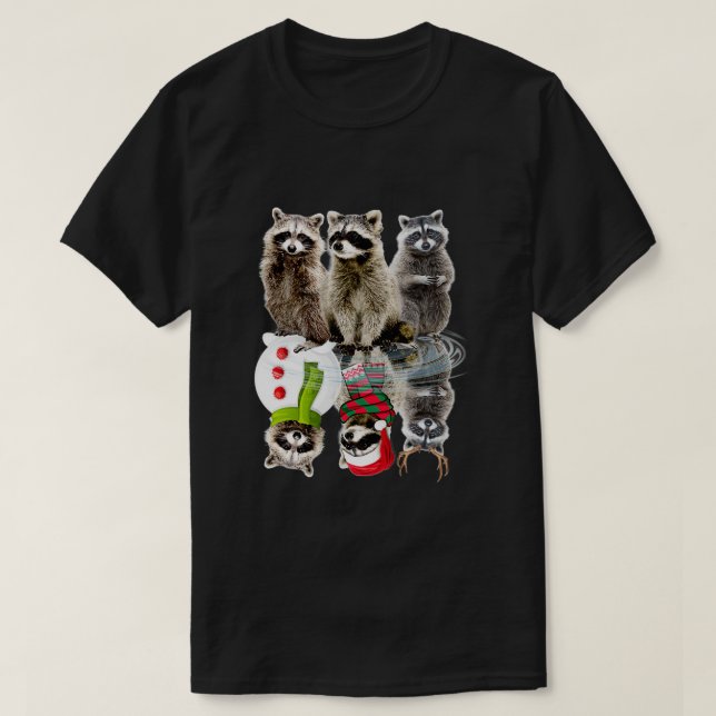 Camiseta Raccoon Waterfall Refletion Christmas Pajama (Frente do Design)