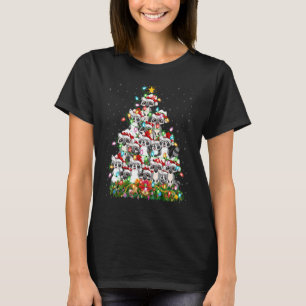 Camiseta Raccoon Xmas Lights Papais noeis Raccoon Árvore de
