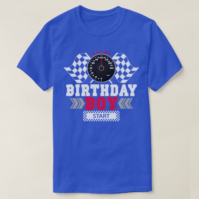 Camiseta Race Birthday Boy Party Racing Driver (Frente do Design)