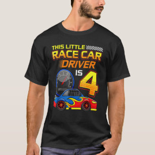 Camiseta Race Car Driver Quarto Aniversário 4 Anos Bebê B