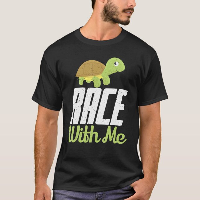 Camiseta Race Com Mim Turtle Marathon Runner (Frente)