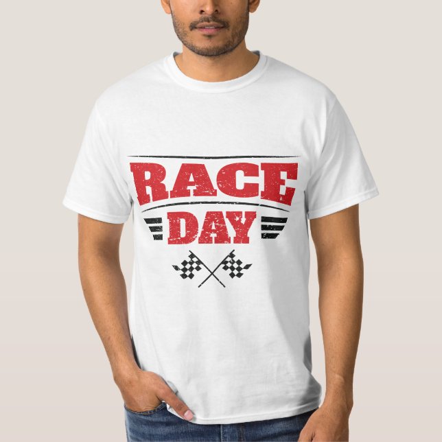 Camiseta Race Day Car Racing Checkered Flag  (Frente)