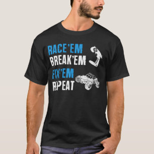 Camiseta Race Em Break Em Fixo Em Repeat Controle Remoto